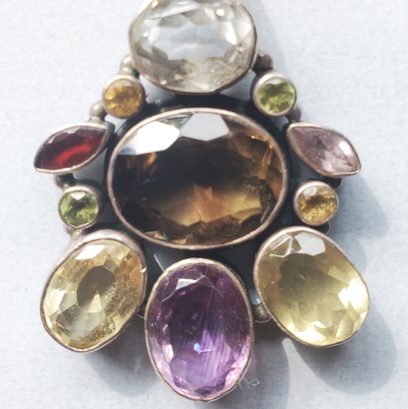 Statement semi precious stone and sterling pendant - Picture 4 of 4